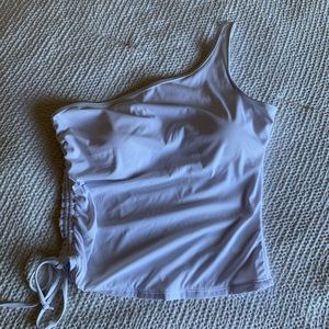 One shoulder white tank top XL